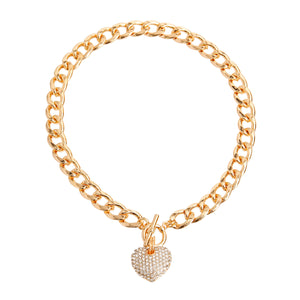 Gold Heart Toggle Necklace