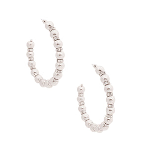 Silver Metal Ball Hoops